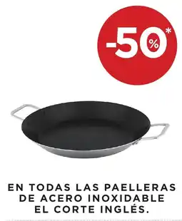 Hipercor el corte inglés paelleras de acero inoxidable oferta
