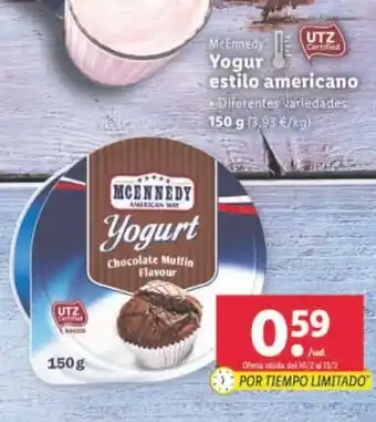 Lidl Yogur estilo americano 150g oferta