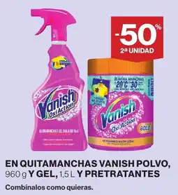 Hipercor Vanish en quitamanchas polvo y gel y pretratantes oferta