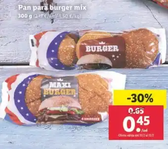 Lidl Pan para burger mix 300g oferta