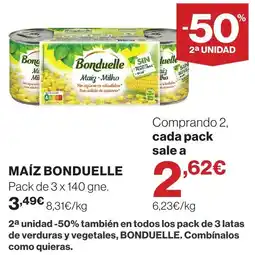 Hipercor Bonduelle maíz milho oferta
