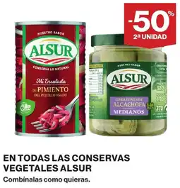 Hipercor Alsur conservas vegetales oferta