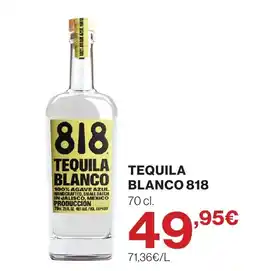 Hipercor Tequila Blanco 818 oferta