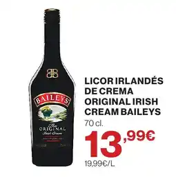 Hipercor Baileys licor irlandés de crema original irish cream baileys oferta