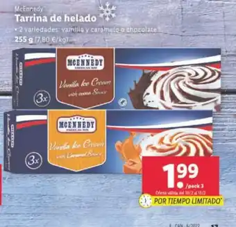 Lidl McEnnedy Tarrina de helado 255g oferta