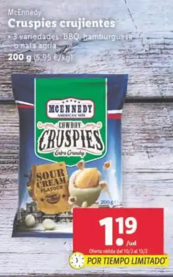 Lidl McEnnedy Cruspies crujientes 200g oferta