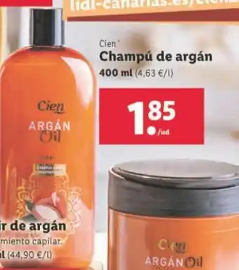 Lidl Cien Champú de argán 400ml oferta