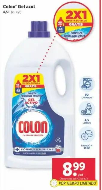 Lidl Colon Gel azul 4,5l oferta