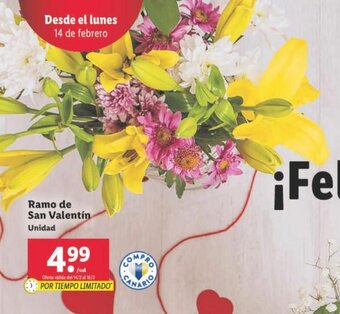 Lidl Ramo de San Valentin oferta