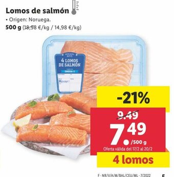 Lidl Lomos de salmón 500g oferta