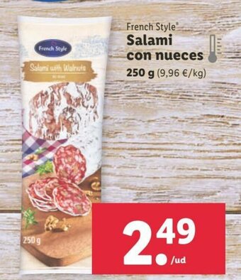 Lidl French Style Salami con nueces 250g oferta