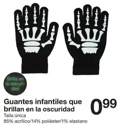 Zeeman Guantes infantiles que brillan en la oscuridad oferta