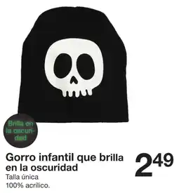 Zeeman Gorro infantil que brilla en la oscuridad oferta