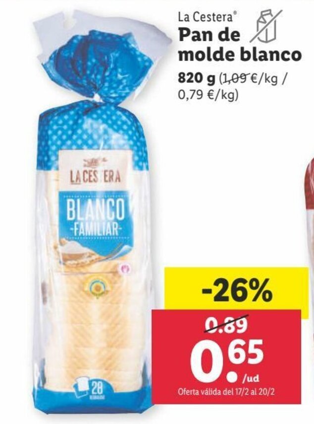 El precio y las condiciones de Lidl están en el catálogo o el sitio web que  dirigen.