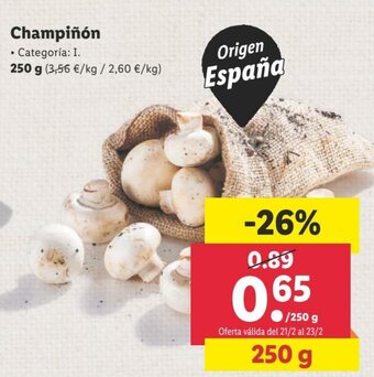 Lidl Champiñon 250g oferta