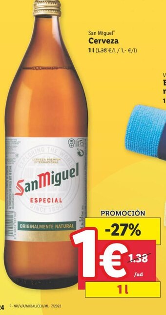 Lidl San Miguel Cerveza 1l oferta
