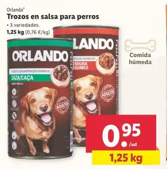 Lidl Orlando Trozos en salsas para perros 1,25kg oferta