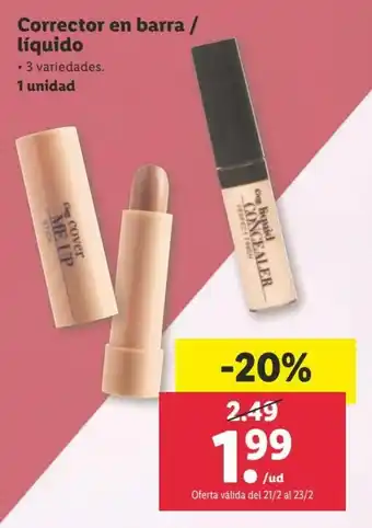 Lidl Corrector en barra/liquido oferta