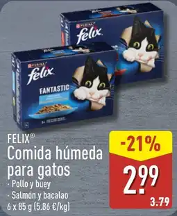 ALDI Felix comida húmeda para gatos oferta