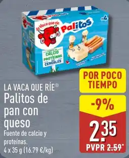 ALDI La vaca que ríe palitos de pan con queso oferta