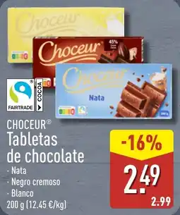 ALDI Choceur tabletas de chocolate oferta