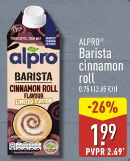ALDI Alpro barista cinnamon roll oferta
