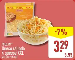 ALDI Milsani queso rallado 4 quesos xxl oferta