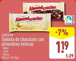 ALDI Choeur tableta de chocolate con almendras enteras oferta