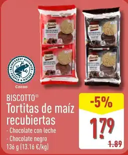 ALDI Biscotto tortitas de maíz recubiertas oferta
