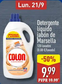 ALDI Colon detergente liquido jabon de marsella oferta