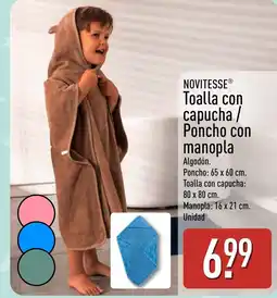 ALDI Novitesse toalla con capucha / poncho con manopla oferta