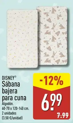 ALDI Disney sábana bajera para cuna oferta