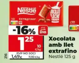 Dia Nestlé xocolata amb llet extrafino oferta