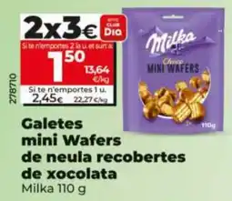 Dia Milka galetes mini Wafers de neula recobertes de xocolata oferta