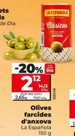 Dia La Española olives farcides d'anxova oferta