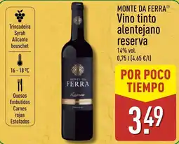 ALDI Monte da Ferra vino tinto alentejano reserva oferta
