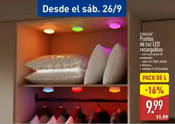 ALDI Casalux puntos de luz led recargables oferta