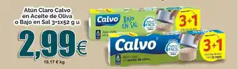 FROIZ Calvo Atún Claro en Aceite de Oliva o Bajo en Sal 3+1x52g u oferta