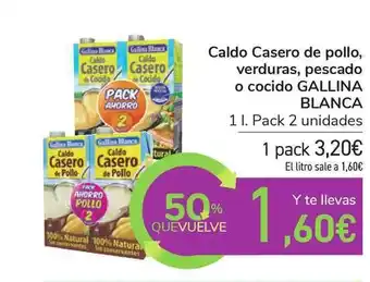 Carrefour Gallina Blanca Caldo Casero de pollo, Verduras, Pescado O Cocido 1L oferta