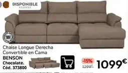 Conforama Benson Chaise Longue Derecha Convertible en Cama Chocolate oferta