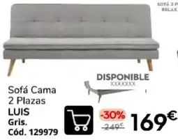 Conforama Sofá Cama 2 Plazas LUIS Gris oferta