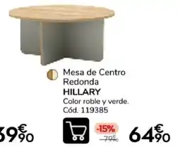 Conforama Hillary mesa de centro redonda oferta