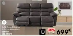 Conforama Esprit sofá relax eléctrico 3 plazas microfibra oferta