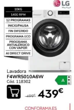 Conforama Lg lavadora f4wr5010a6w oferta