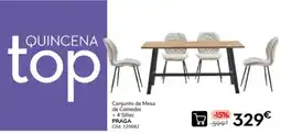 Conforama Praga conjunto de mesa de comedor + 4 sillas oferta
