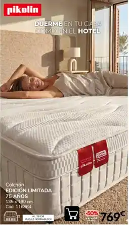 Conforama pikolin colchón edición limitada 75 años oferta