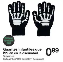Zeeman Guantes infantiles que brillan en la oscuridad oferta