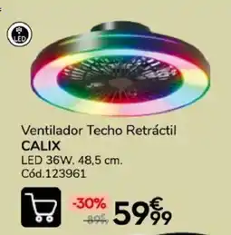 Conforama Calix ventilador techo retráctil oferta