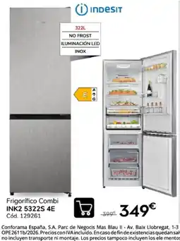Conforama Indesit frigorífico combi ink2 5322s 4e oferta