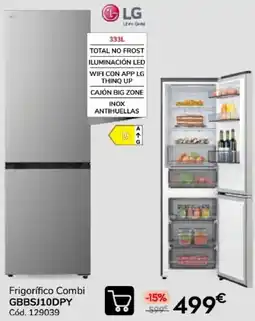 Conforama Lg frigorífico combi gbbsj10dpy oferta